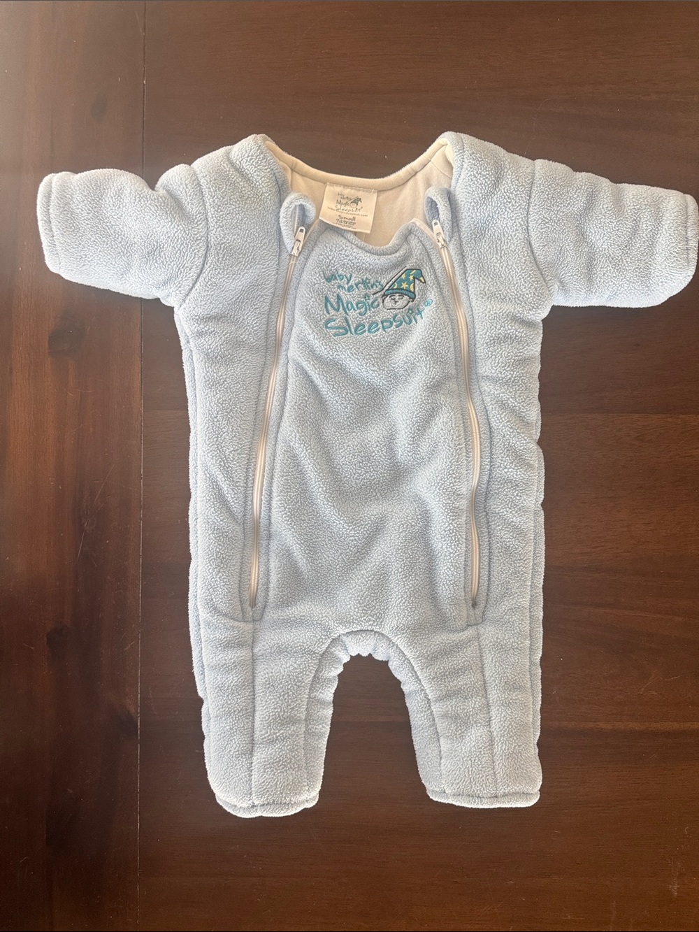 Cozy Light Blue Infant Sleep Sack with Front Zipper